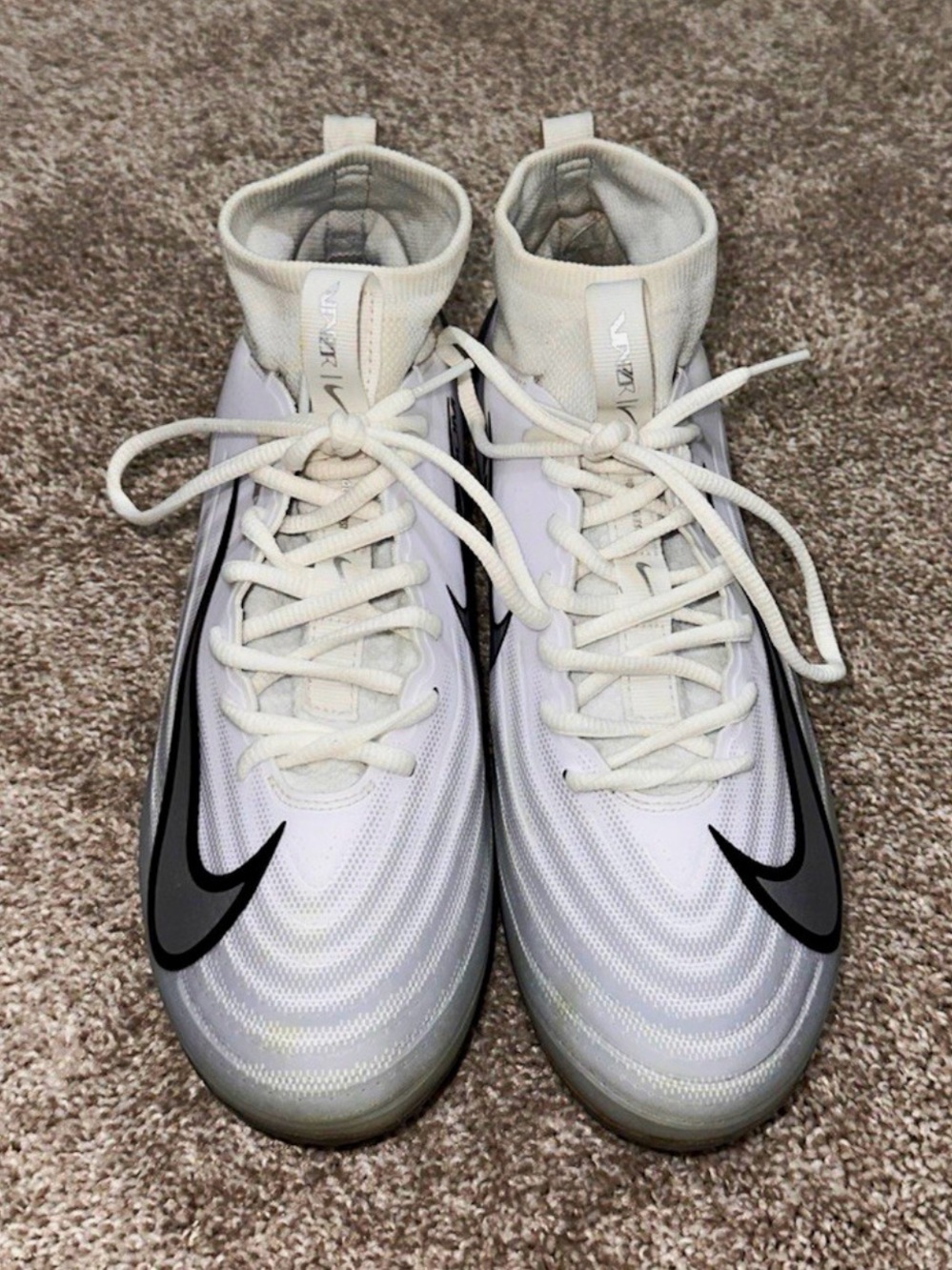 Nike Air Zoom Men's Football Cleats White/Gray/Black US 9 Medium (D)